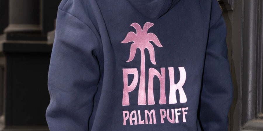 Pink Palm Puff Hoodie
