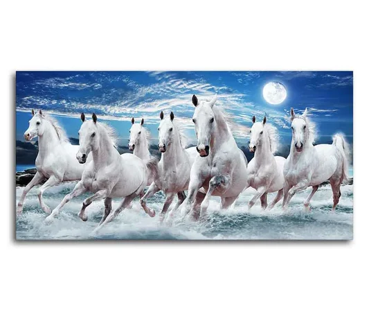 SevenRunningHorsesCustomWallPaintinginWater