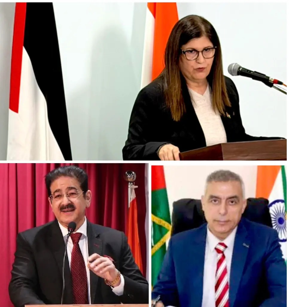 Dr Sandeep Marwah Attends High Level Conference at Embassy of Palestine During Visit of Palestinian Foreign Minister