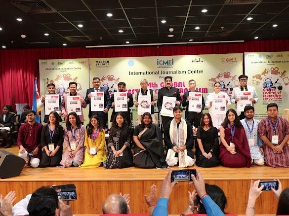 Newsletter Prepared by AAFT Students Released at 14th Global Festival of Journalism AVGC Noida 2026