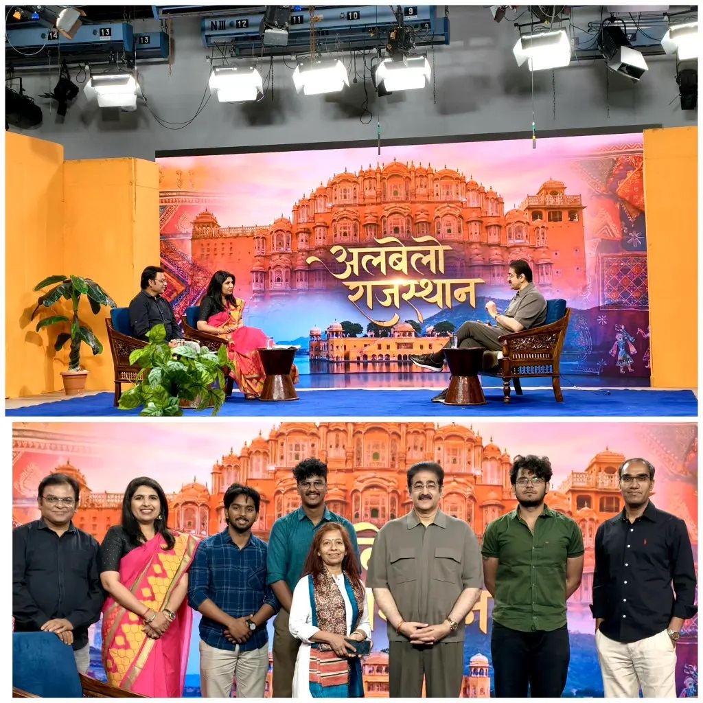 Dr. Sandeep Marwah Invited by Doordarshan Jaipur for Live Program Albelo Rajasthan