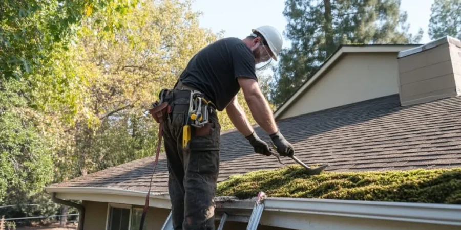 Why Does Moss Removal Roof Care Improve Your Home's Appearance? 9 moss and algae are on your roof 1024x574 1