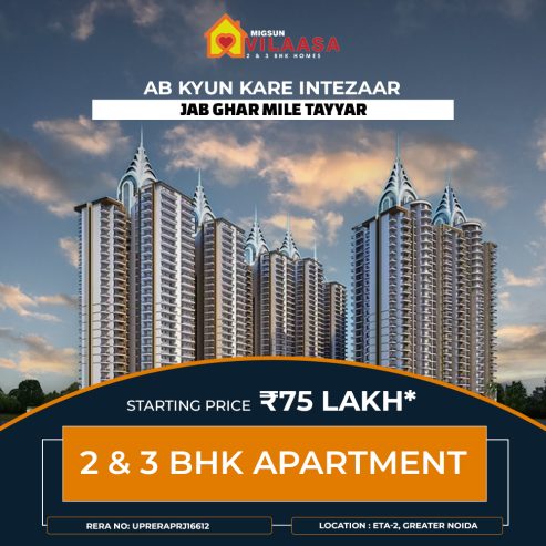 Migsun Vilaasa Greater Noida | 2 BHK Luxury Apartments