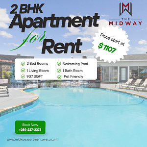 2 BHK Apartment for Rent in Waco, Tx – The Midway