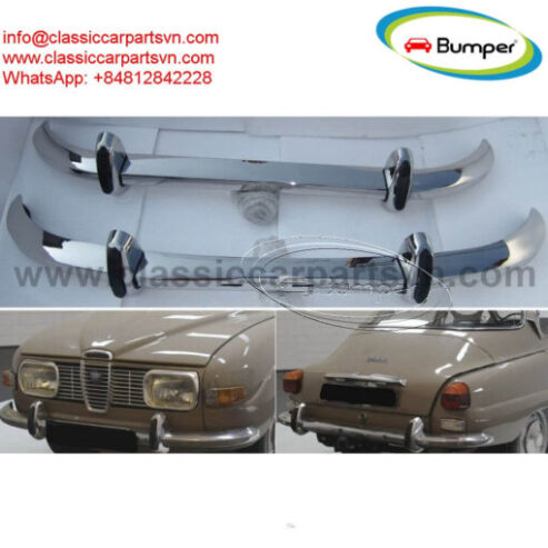 Saab 96 (1965-1975) longnose bumpers by stainless steel new