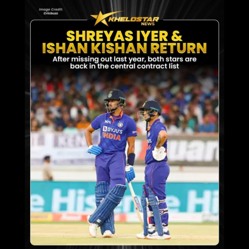 Shreyas Iyer and Ishan Kishan Rejoin BCCI Contract List