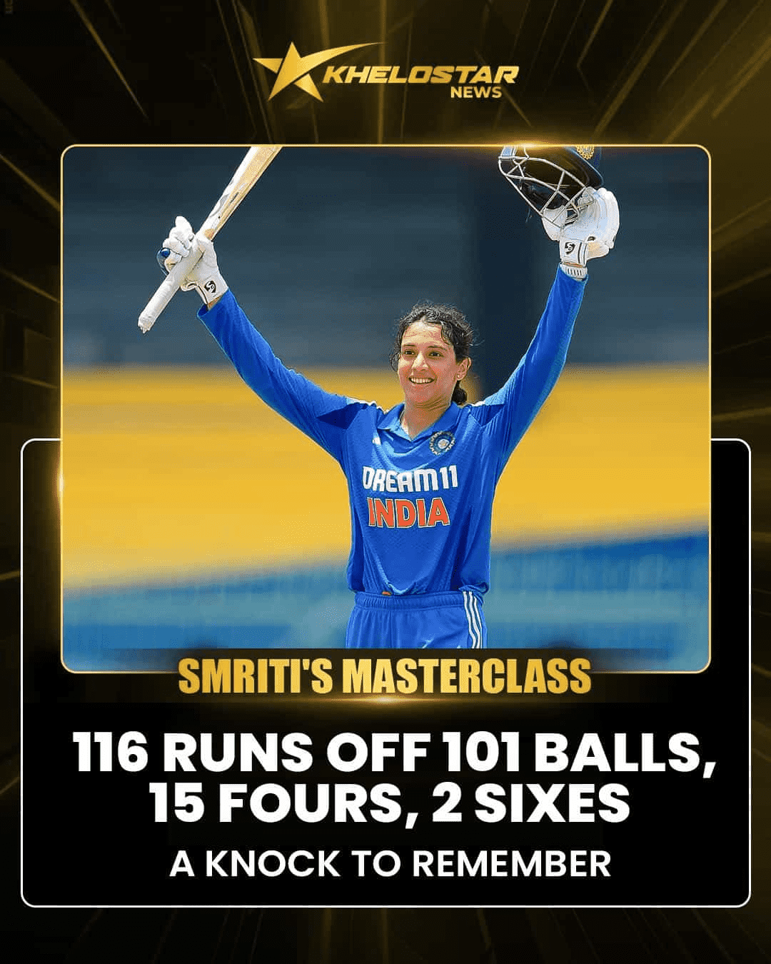 Smriti Mandhana Powers India with a Flawless 116 | Khelostar news