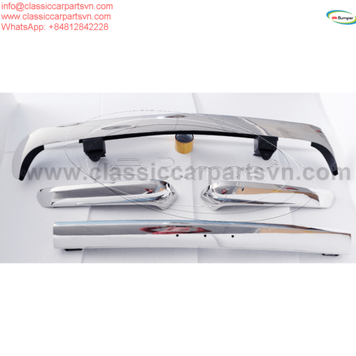 Triumph TR6 (1974-1976) bumpers without license plate shield by stainless steel new