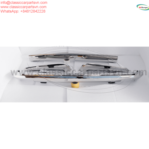 Triumph TR6 (1974-1976) bumpers without license plate shield by stainless steel new