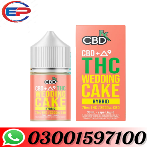 Branded CBD + Delta-9 THC Vape Juice: Wedding Cake – Hybrid In Peshawar =0301597100