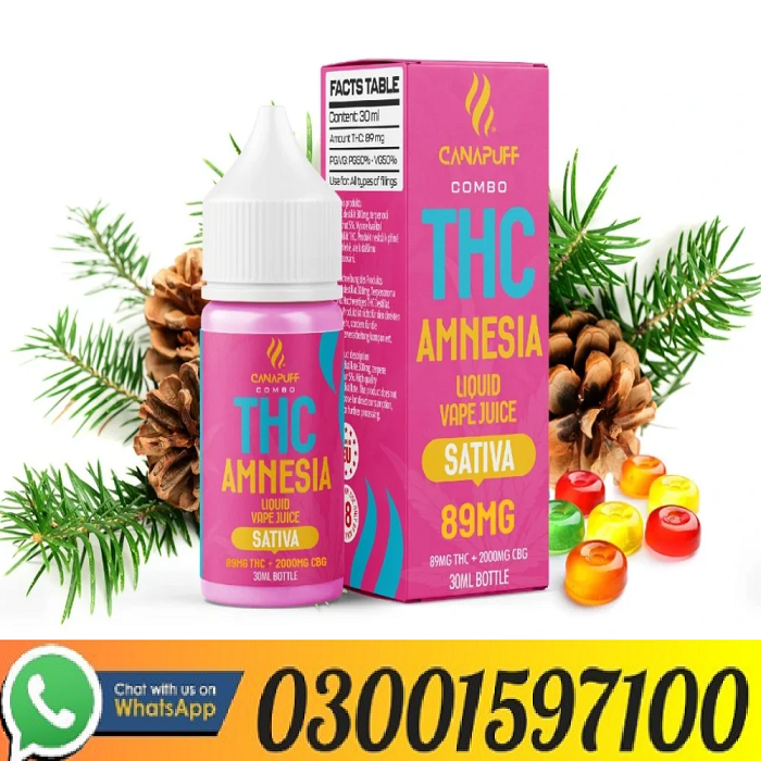 THC Liquid 89mg THC/2000mg CBG – Amnesia – 30ml In Sheikhupura=03001597100