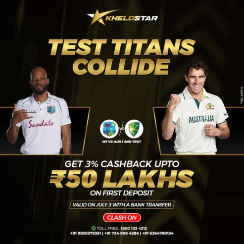 Enjoy WI vs AUS Test Action and Games on Khelostar