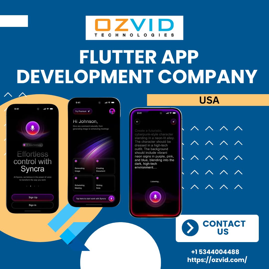 Expert Flutter App Development Company in Dallas for Cross-Platform Success – OZVID Technologies
