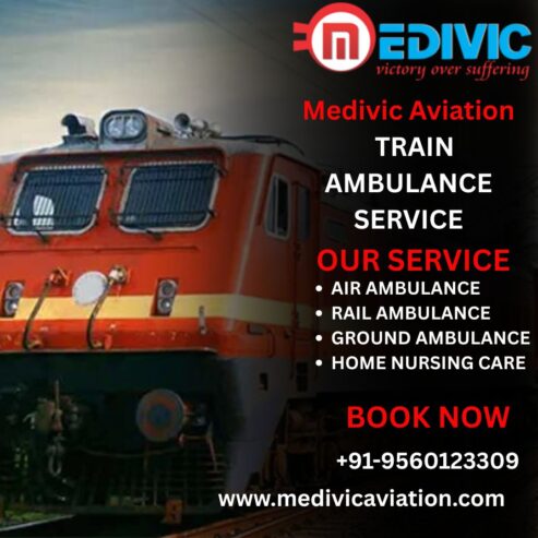 Medivic Aviation Train Ambulance for Patient Transport with Advanced ICU Facilities in Guwahati