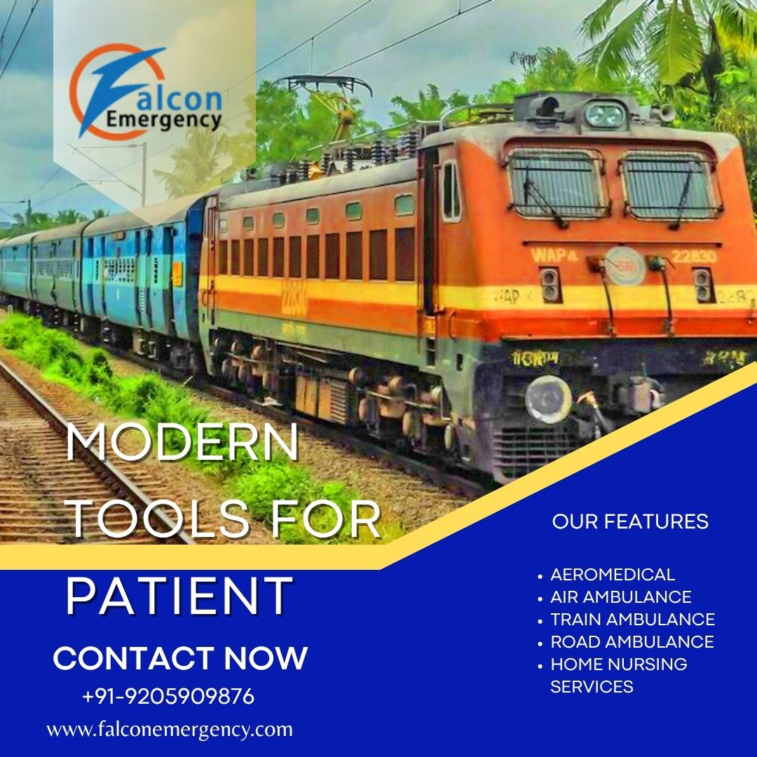Cost-effective Train Ambulance in Bangalore Service is offered by Falc Emergency