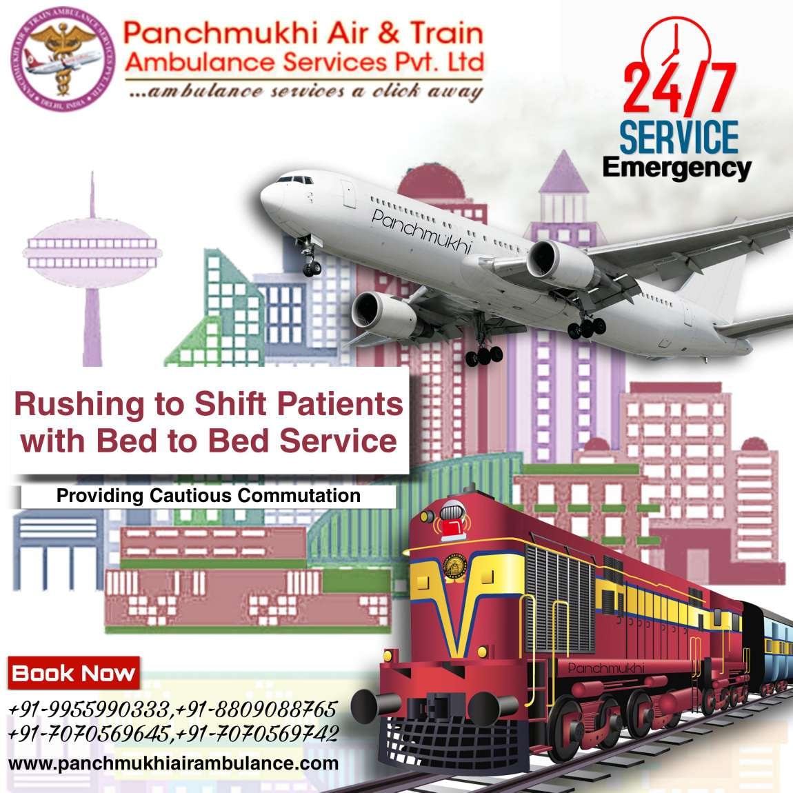 With a Team of Expert Doctors, Hire an Air Ambulance in Ranchi by Panchmukhi