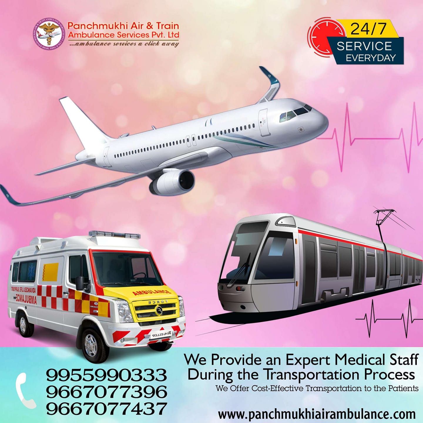 With the Highly Advanced Medical Unit, Use an Air Ambulance from Ranchi by Panchmukhi