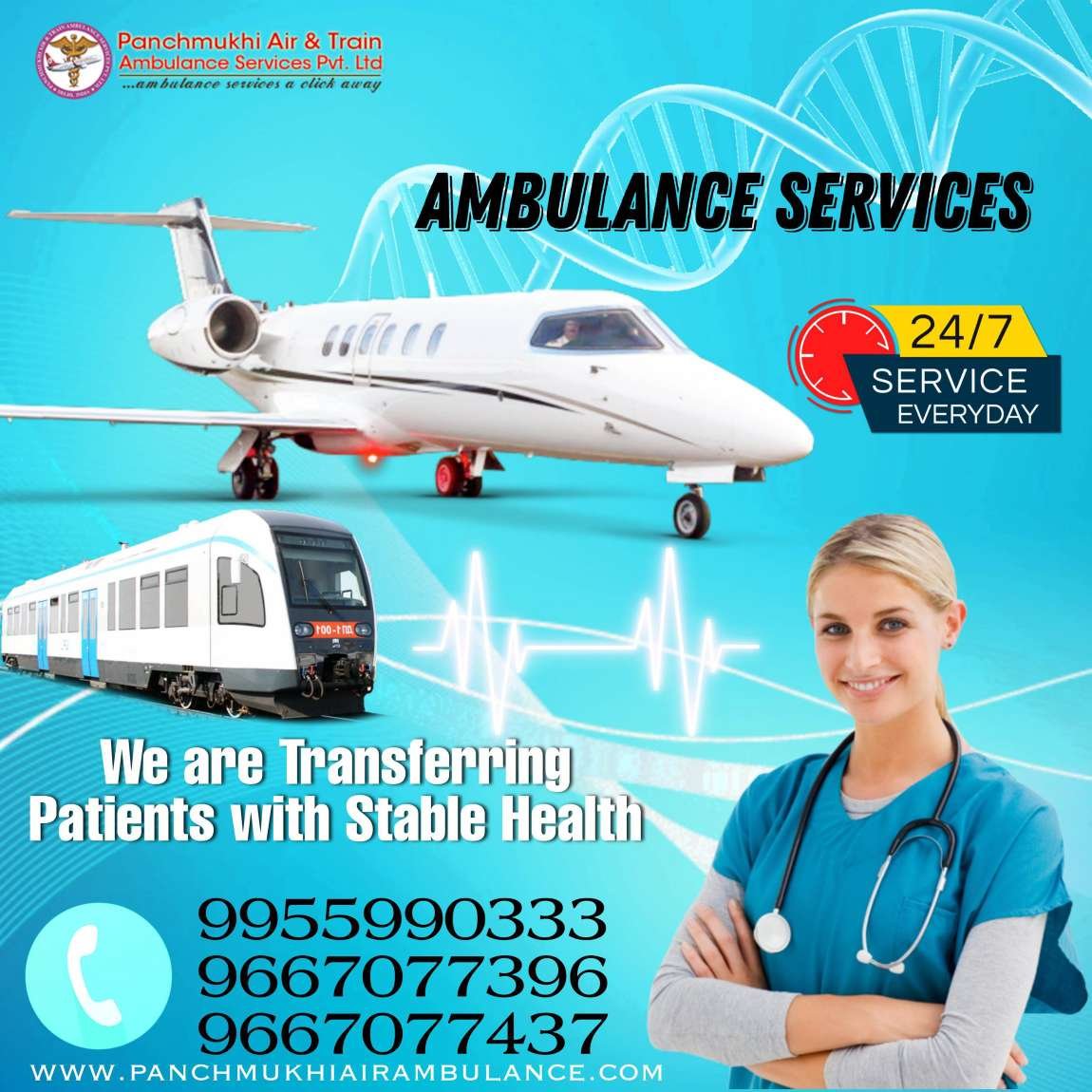 With a Superlative Medical Team, Get an Air Ambulance from Varanasi by Panchmukhi
