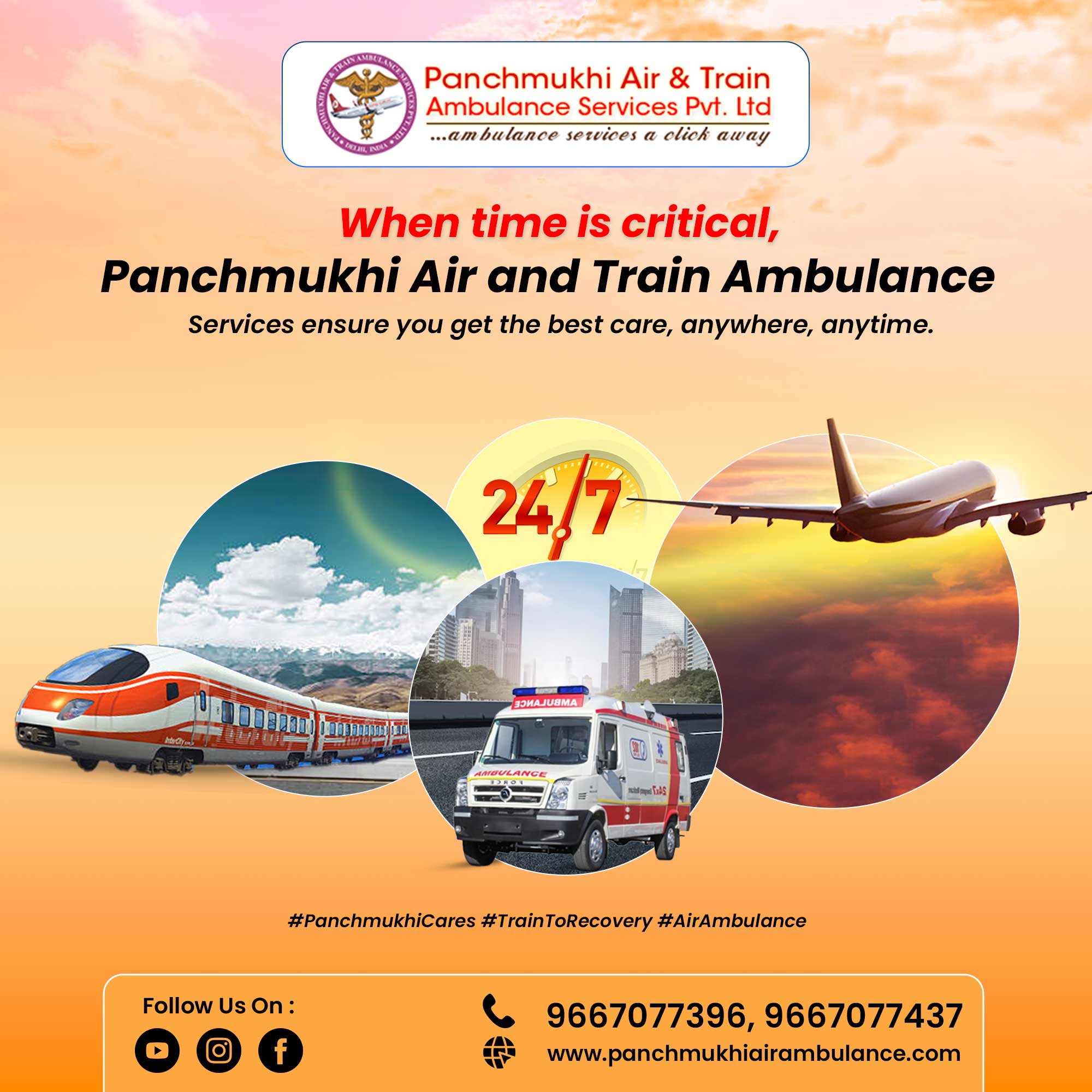 Panchmukhi Train Ambulance from Patna with Expert Medical Crew