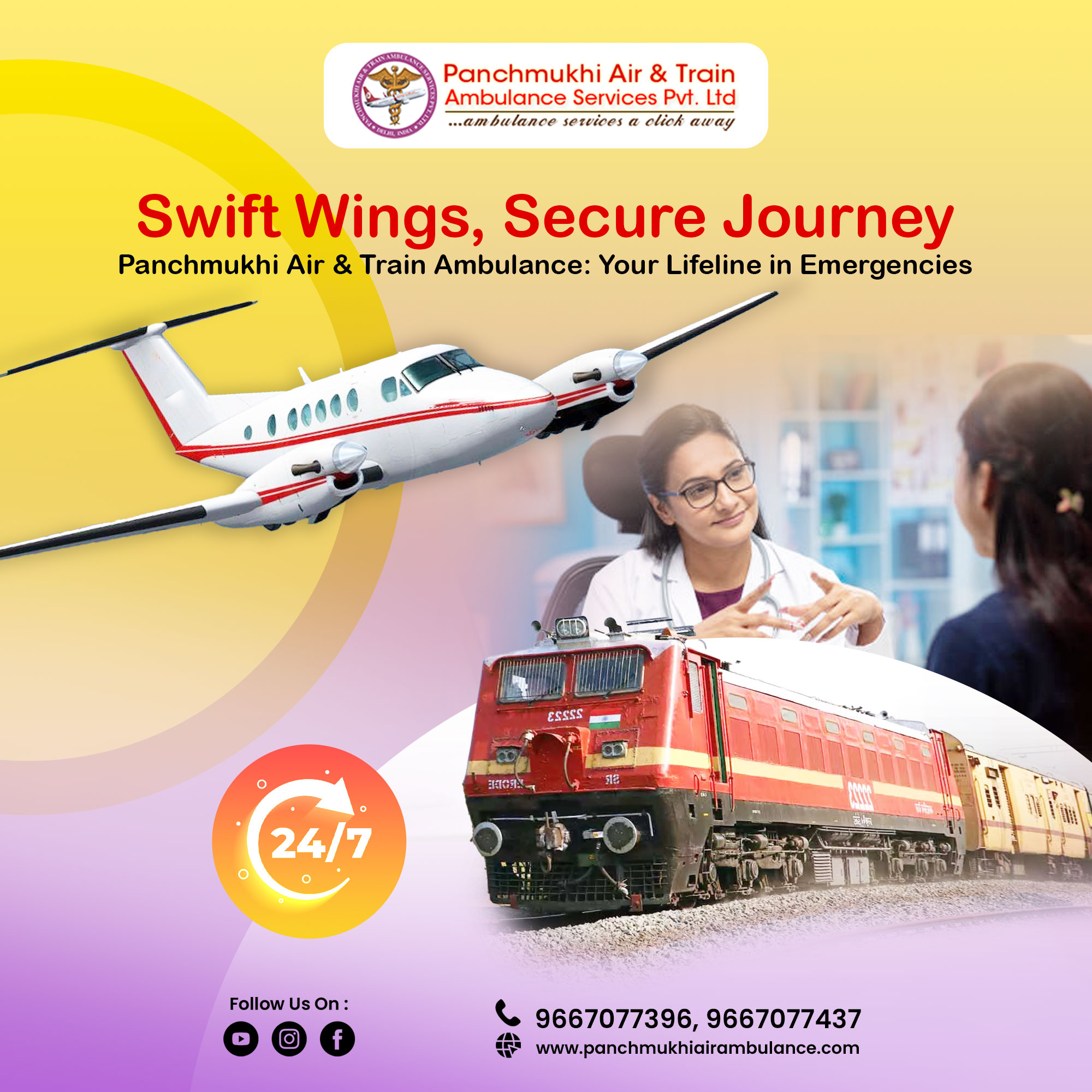 Superior Air and Train Ambulance from Dibrugarh with Reliable Medical Services