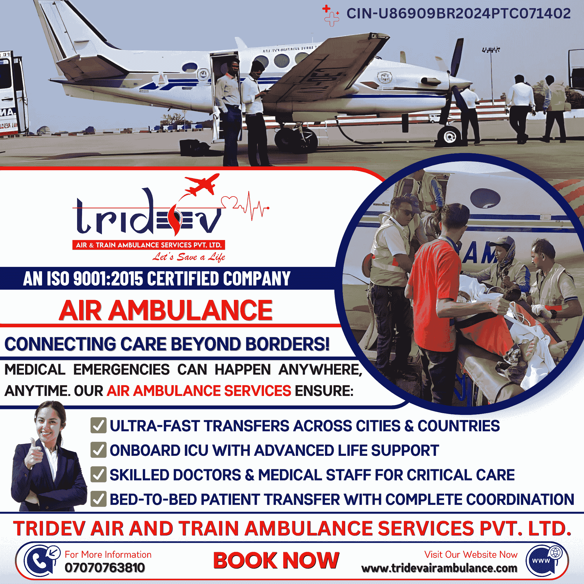 Too Good To Avail Of: Tridev Air Ambulance Services In Kolkata: Anywhere Transportation