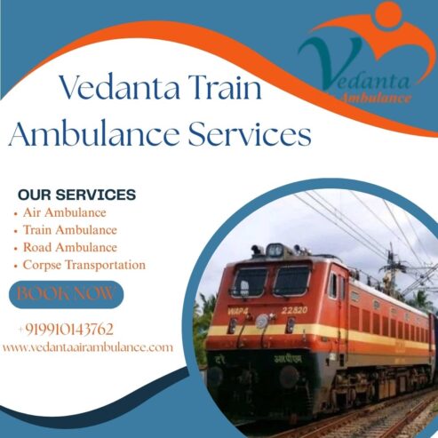 Hire Vedanta Train Ambulance Services in Ernakulam for reliable, safe, and emergency patient translocation