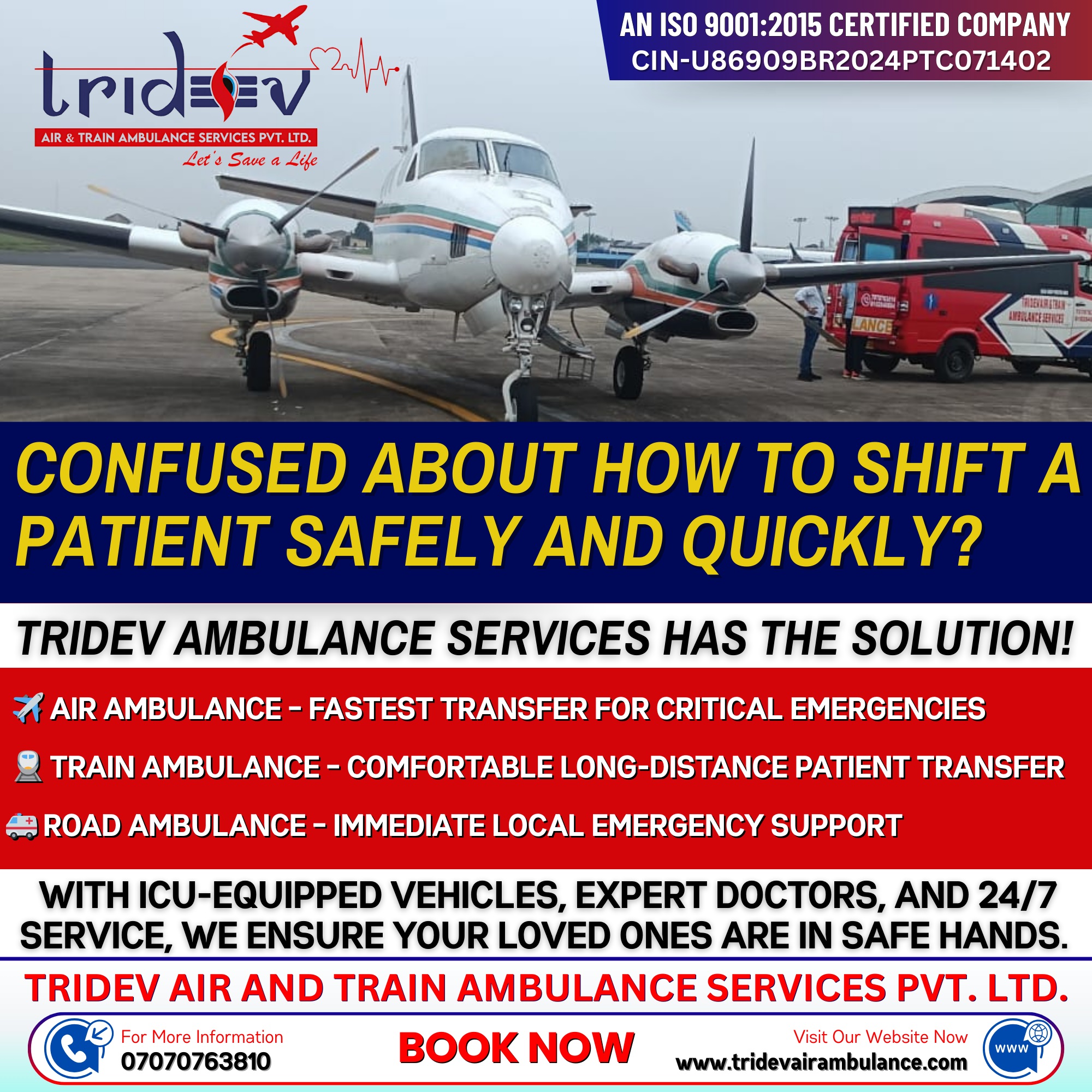Tridev Air Ambulance Services in Delhi— Dispatchers Are Highly Skilled