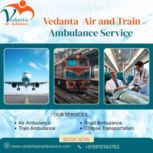Vedanta Train Ambulance in Jammu with Proper Medical Transportation and Facilities