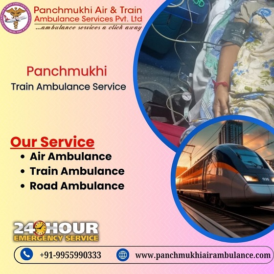 Book Panchmukhi Train Ambulance Service in Jamshedpur with Ventilator Setup