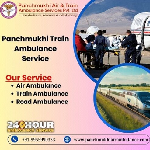 Hire Superb Panchmukhi Train Ambulance Service in Visakhapatnam with Medical Device