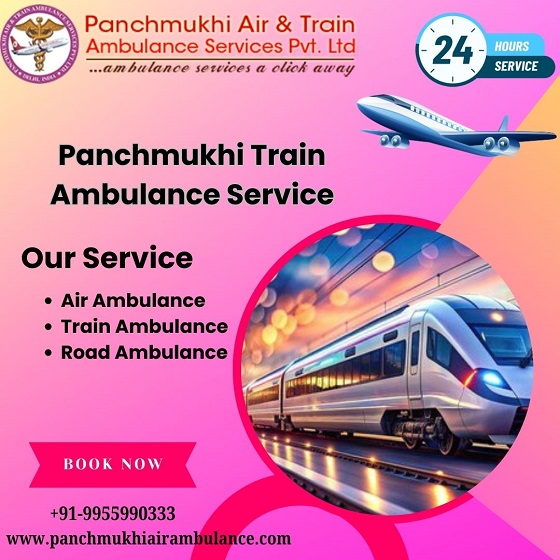 Book Panchmukhi Train Ambulance Service in Bhavnagar with Reliable Medical Service
