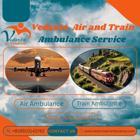 Hire Vedanta train ambulance service in Jammu for patient care