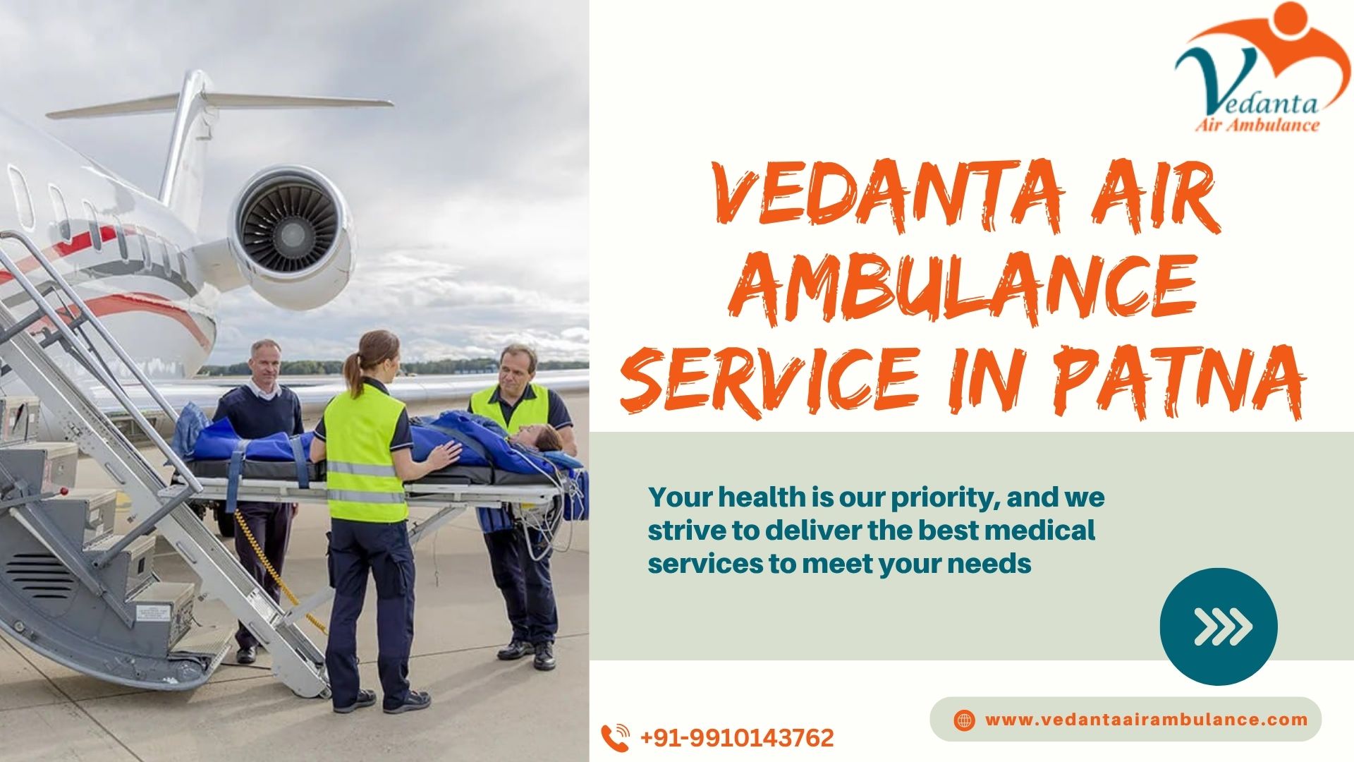 Vedanta Air Ambulance in Patna Is Equipped With Modern Medical Equipment
