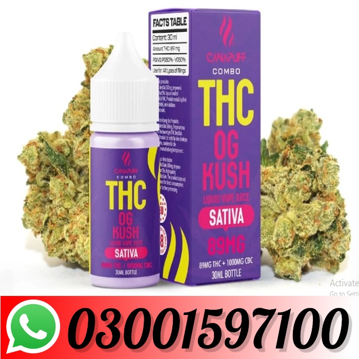 THC Liquid 89mg THC/1000mg CBC-OG Kush-30ml In Pakistan-03001597100