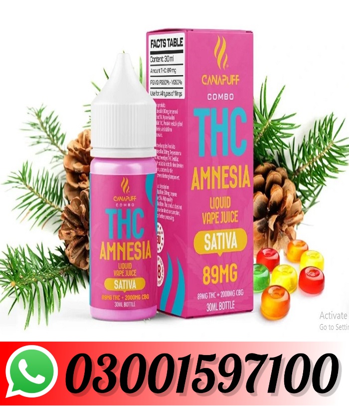 THC Liquid 89mg THC/2000mg CBG – Amnesia – 30ml In Multan-03001597100