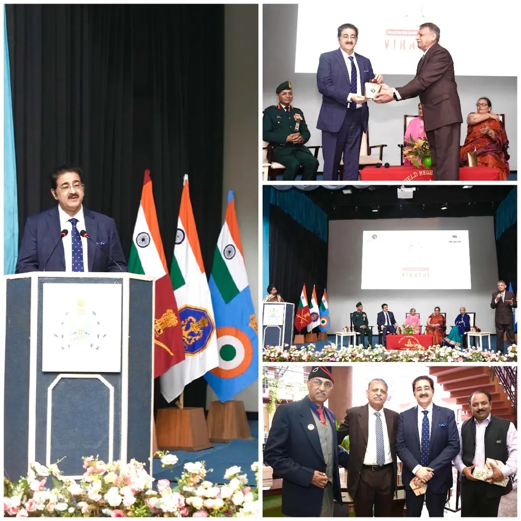 Indian Armed Forces Honour Dr. Sandeep Marwah for Films on Kargil Veterans & Shaheeds at USI