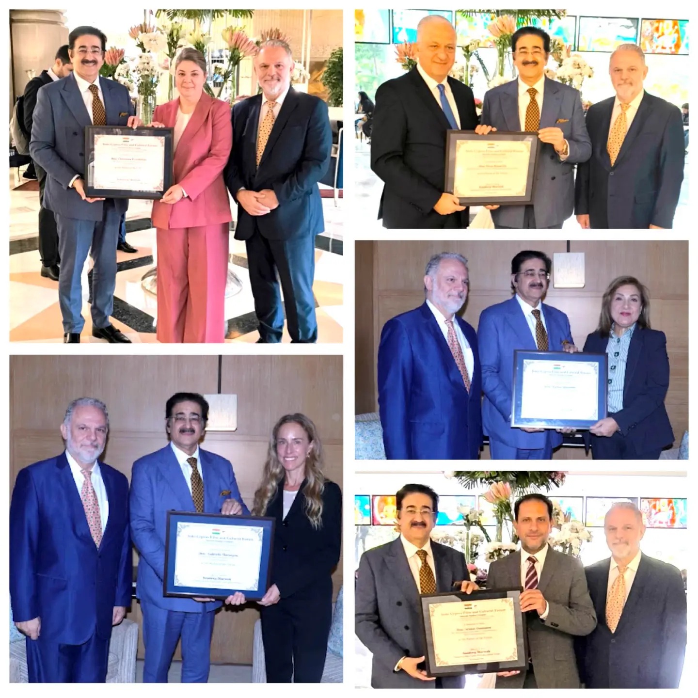 Sandeep Marwah Confers Patronship of Indo Cyprus Film and Cultural Forum on Distinguished Parliamentary Delegation from Cyprus