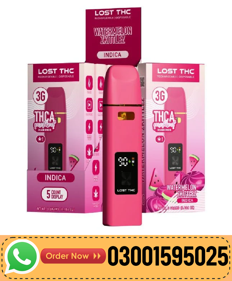 Lost THC THCA Melted Diamonds Disposable 3G In Pakistan- 03001595025