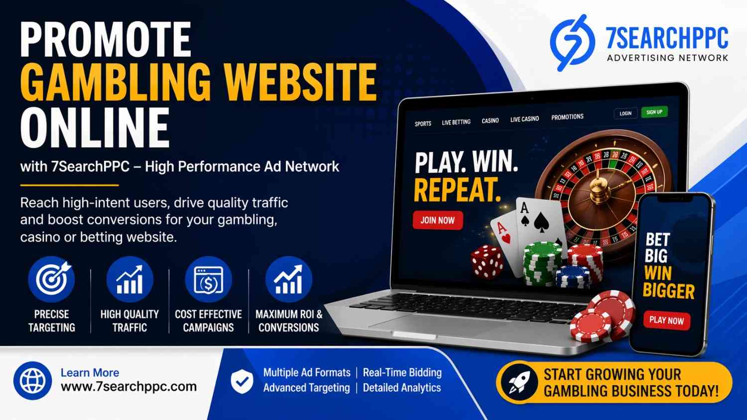High Performing PPC Network to Promote Gambling Website Online-7SearchPPC
