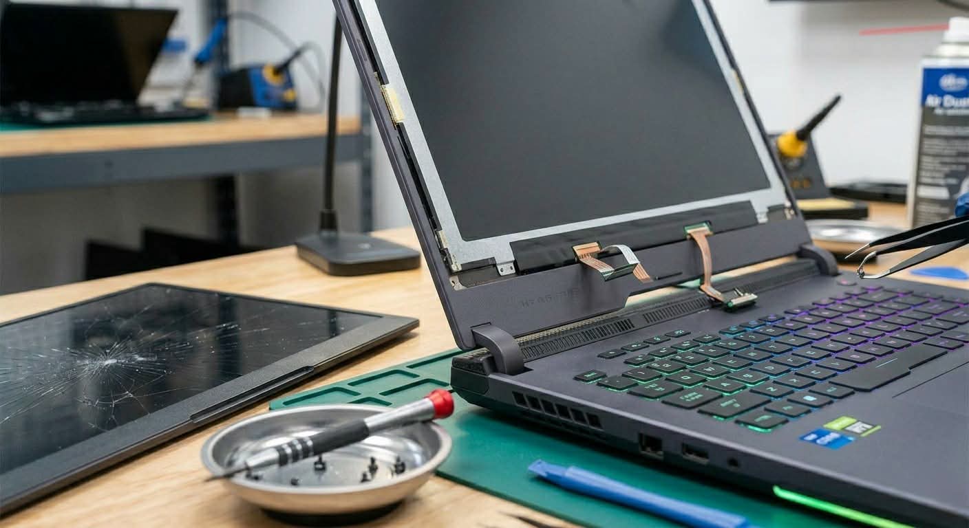 Laptop Screen with New Screen replacement