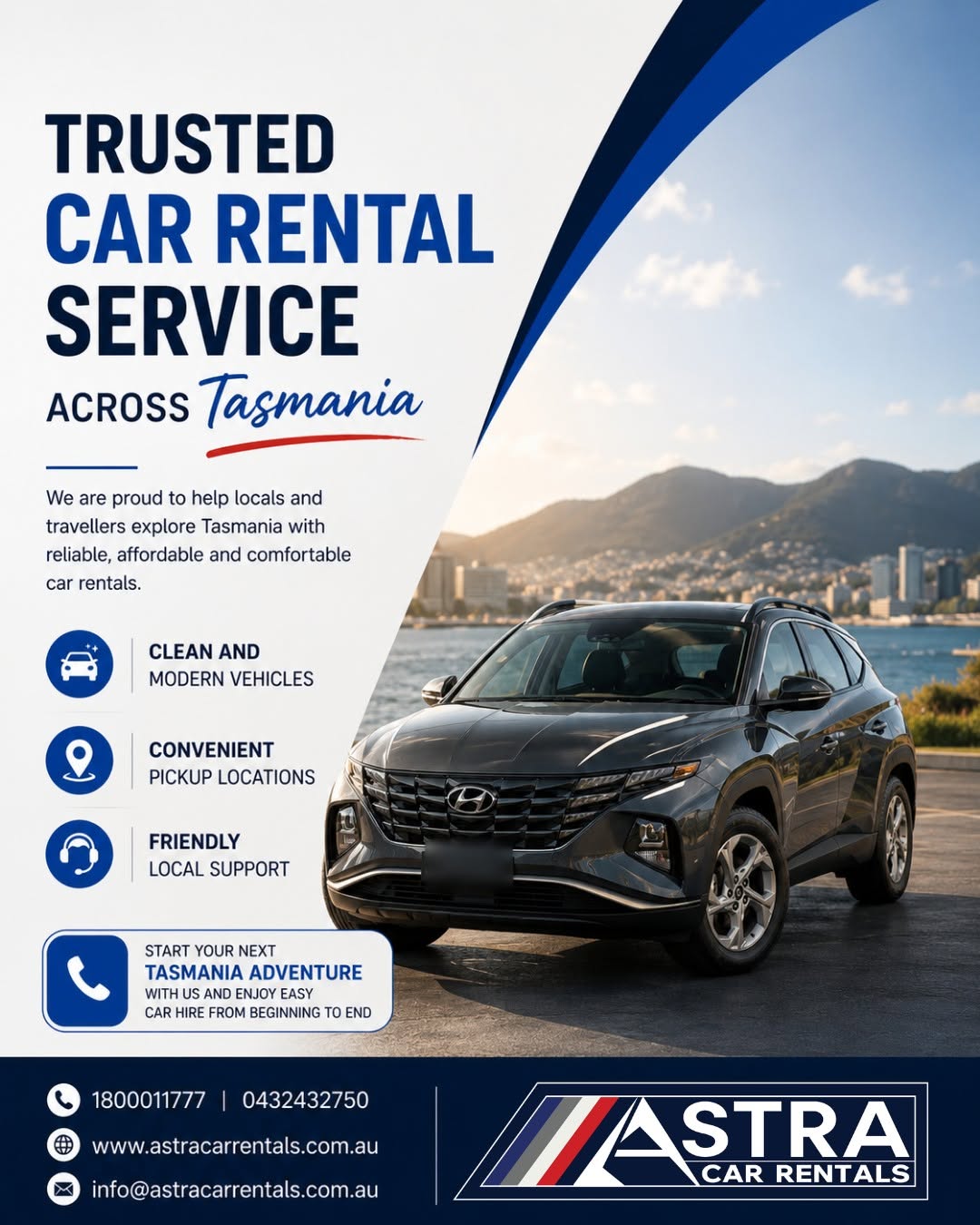 Luxury car rental in Hobart