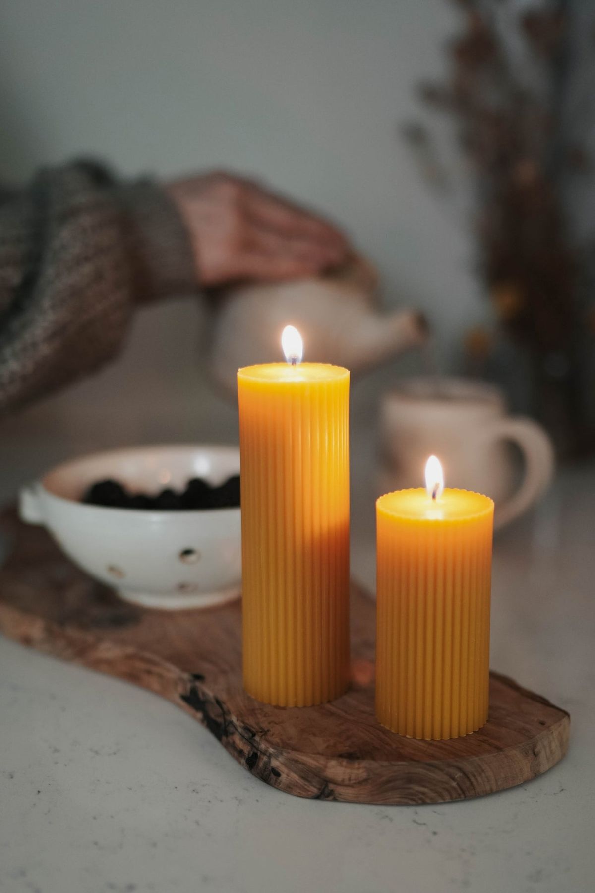 Natural wick candles